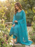 Hand Made Embroided Shiffon Unstiched 3Pcs