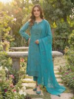 Hand Made Embroided Shiffon Unstiched 3Pcs - Image 2